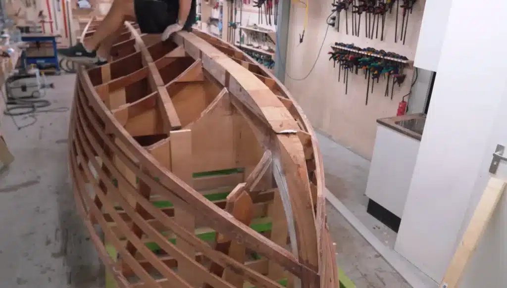 Man builds all-electric wooden Ferrari boat in spare time