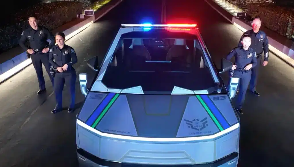 Irvine Police Department unveils Tesla Cybertruck police car