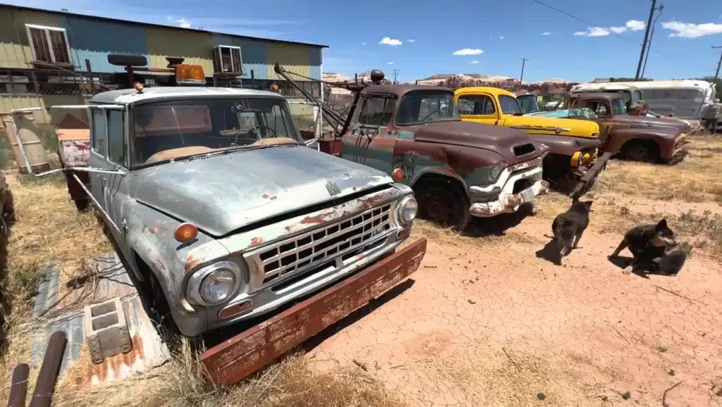 Duo take road trip in rare Jeepster to 1949 Chevy dealership