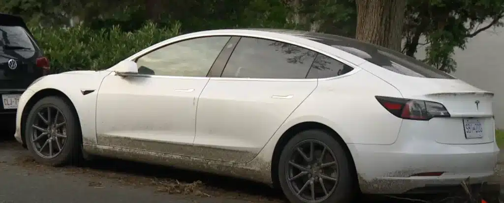 Mystery abandoned Tesla collecting parking tickets in Canada