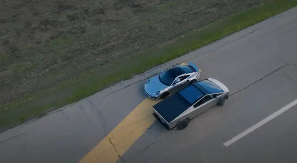 Tesla Cybertruck takes on Porsche 911 Turbo S in a drag race