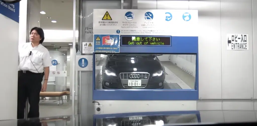 This automated car park in Japan effortlessly swallows cars like magic