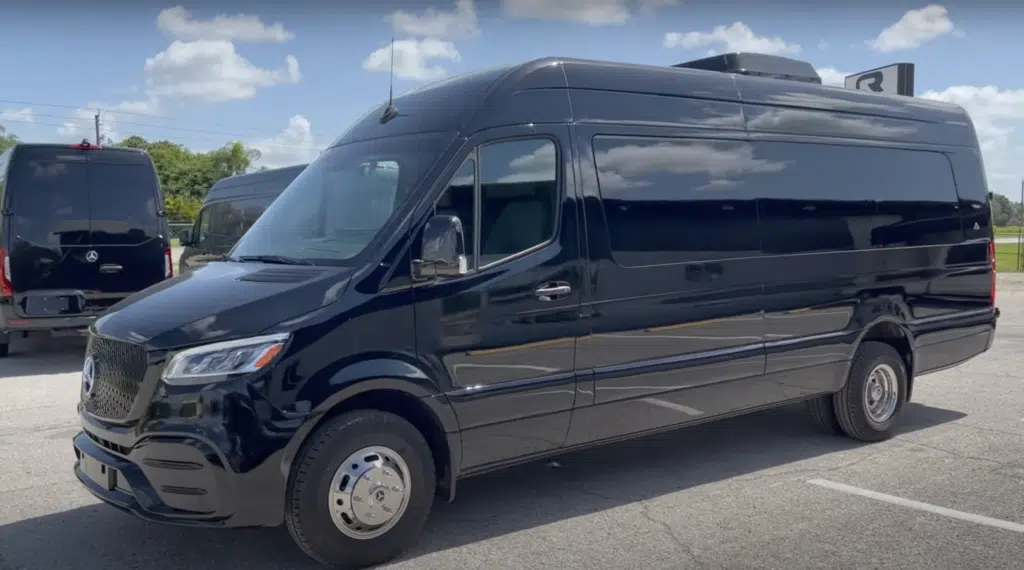 Black VIP Mercedes Sprinter with a bed is the daily driver of the richest person you know