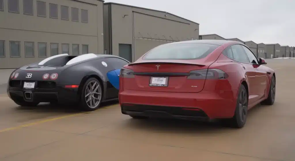 Can Tesla Model S Plaid be faster than Bugatti Veyron?