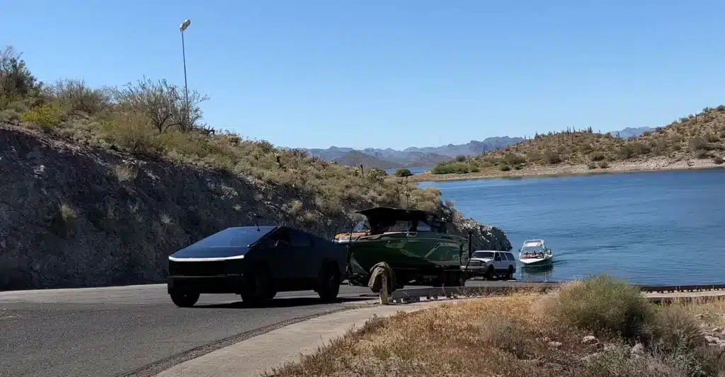 Tesla Cybertruck he tries to put it the ultimate towing challenge