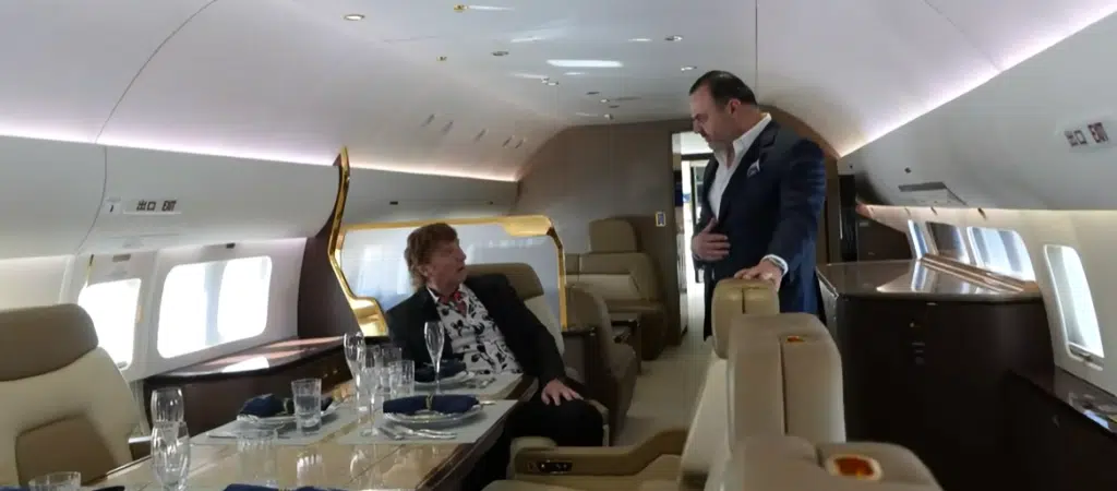 Inside $150M Boeing business jet with incredible games room and dining room