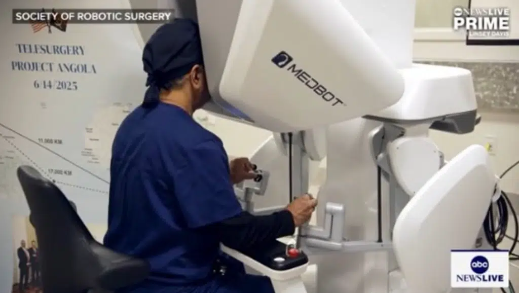 A Florida-based surgeon used a robot to remotely perform surgery on a cancer patient thousands of miles away in Angola, Africa