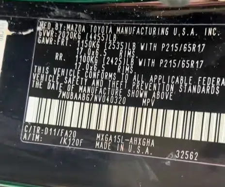 A car salesman from the US was shocked after spotting something strange on the manufacturing sticker on his Toyota Corolla , but there's actually a pretty simple explanation