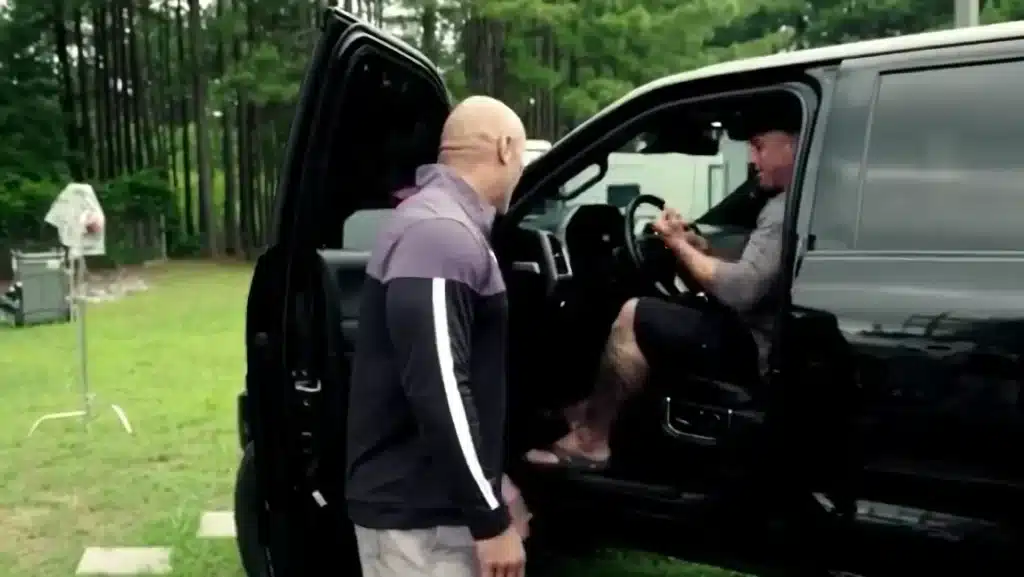 Dwayne Johnson surprised his stunt double with a brand new Ford F-150 pickup truck as a 'thank you' for all his hard work and broken bones over the years