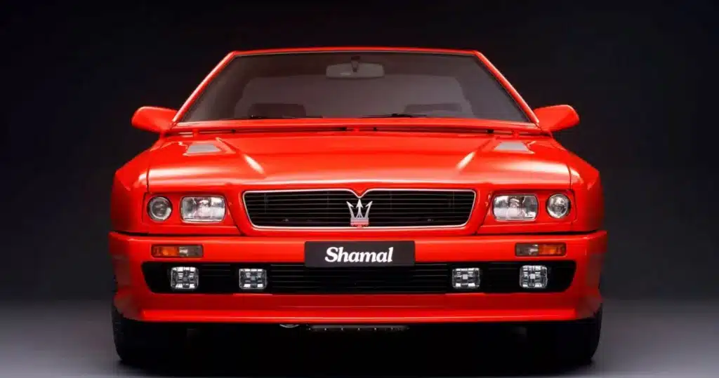 The Maserati Shamal outpaced the Ferrari Testarossa with its twin-turbo V8, advanced suspension, and bold Gandini styling