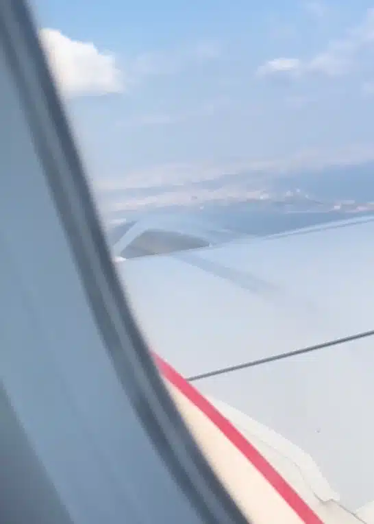 A frequent flyer who has been on ‘hundreds of flights’ was left baffled after spotting steam outside the plane mid-flight