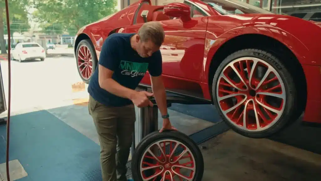 Georgia man swaps Bugatti wheels and worn Veyron tires for Chinese wheels, cutting hypercar maintenance costs from $160K to under $5K