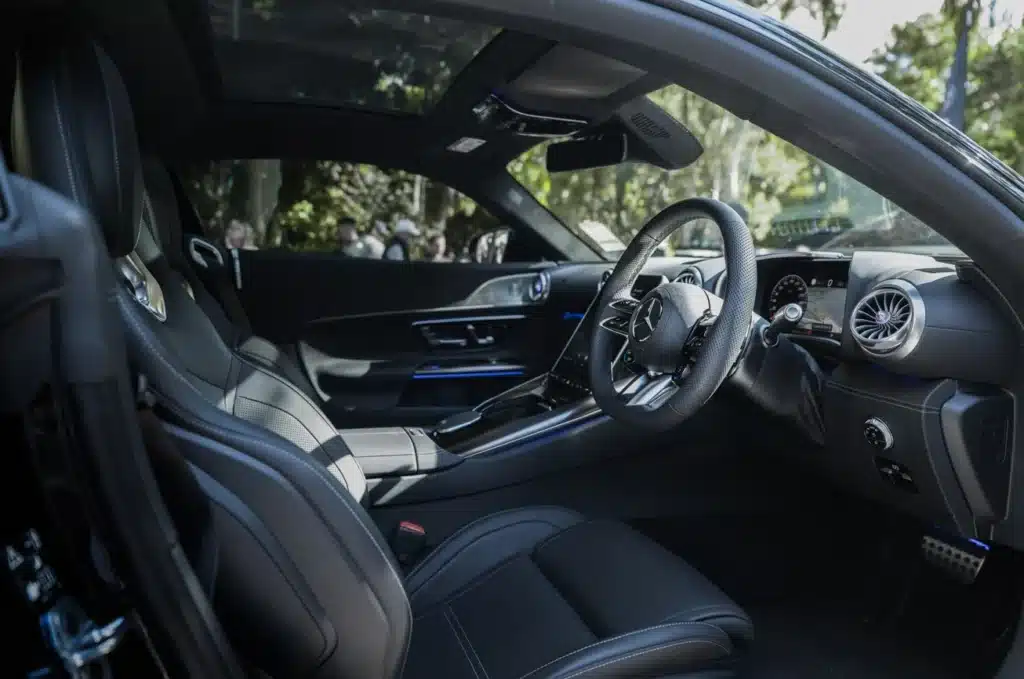 The 2025 Mercedes-AMG GT 63 Coupe combines V8 power and luxury coupe design in a look that would be suited for the likes of Batman