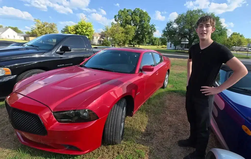 An Oklahoma teen faced a rare first car decision, test driving a Dodge Charger, Saab 9-3, Corvette, and more from his father’s collection