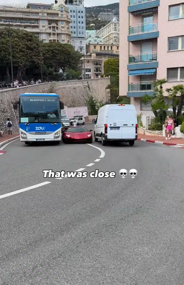 Lamborghini driver pulls off risky move in Monaco that leaves everyone with hearts in mouths