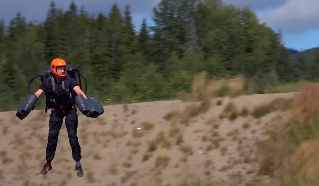 Man flies around in jet suit like he's come straight out of a sci-fi movie