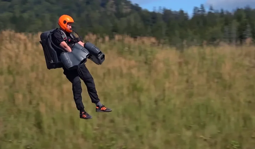 Man flies around in jet suit like he's come straight out of a sci-fi movie
