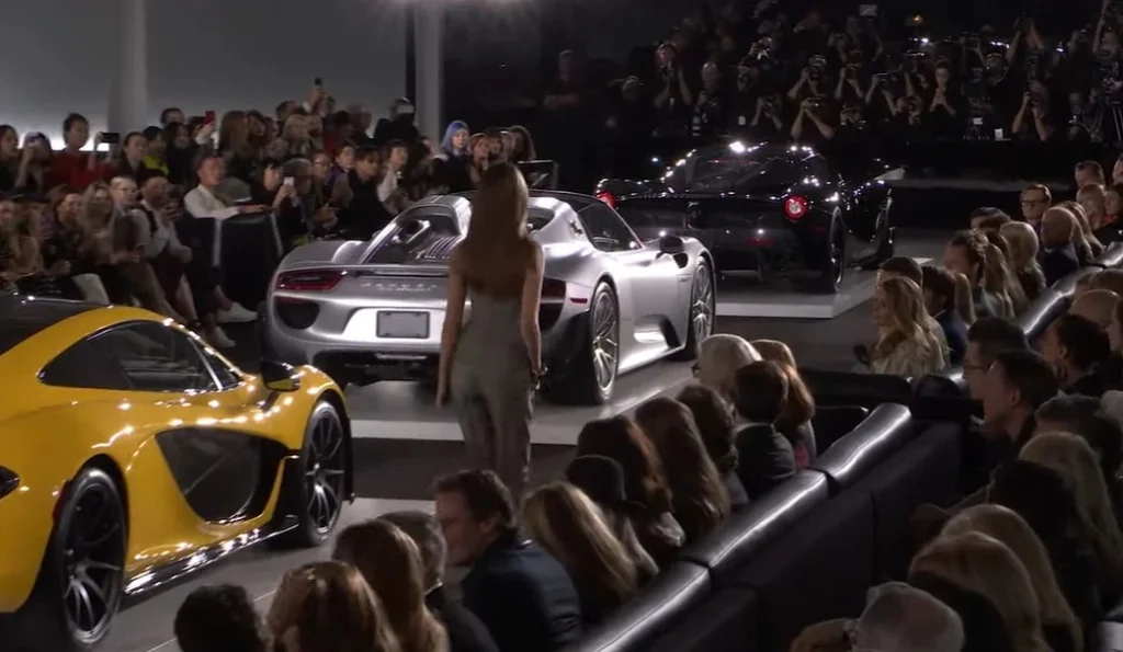 Ralph Lauren staged a 2017 fashion show in his garage, presenting his $600M car collection with models walking among rare Bugattis and Ferraris