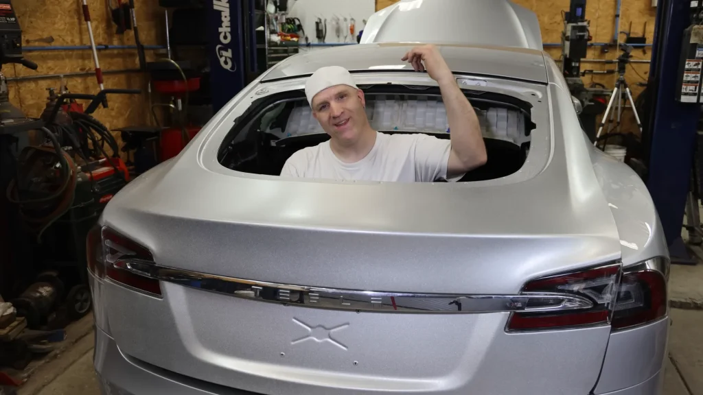 US man adds gas engine to his Tesla and drives 1,800 miles across several states without ever charging