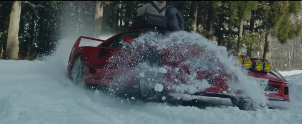 'Boldest Ferrari owner alive' drives a $3,000,000 F40 like it's an everyday car and footage even shows him snow drifting it