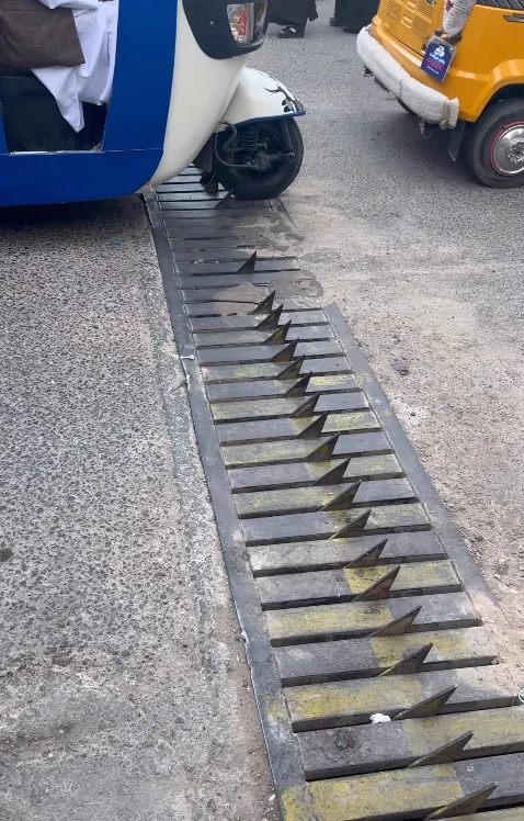 Genius road design in Iran forces drivers to follow rules or their tires pop