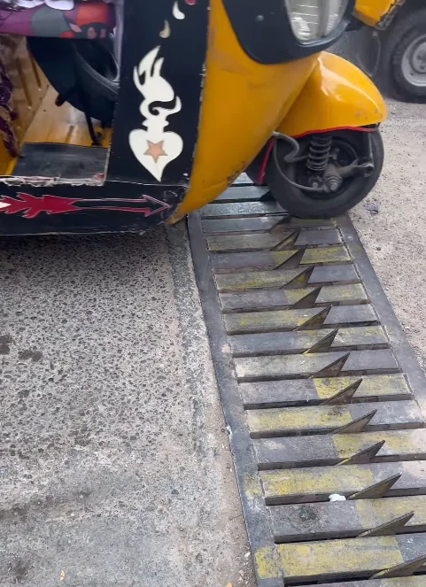 Genius road design in Iran forces drivers to follow rules or their tires pop