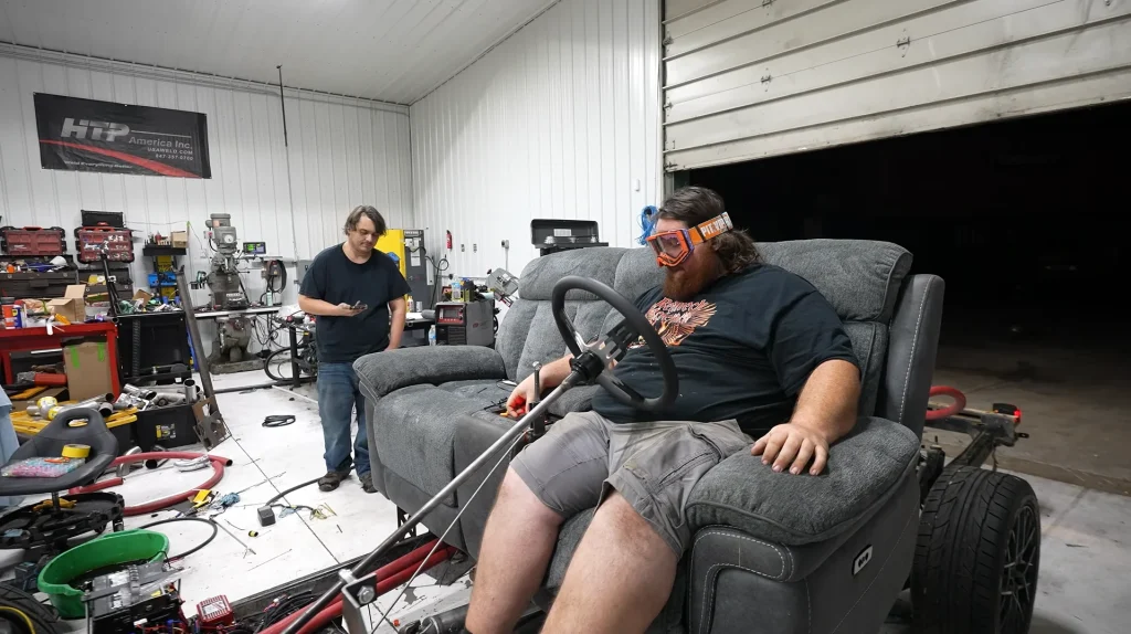 Kansas YouTuber turns a living room couch into a drivable V8-powered beast that turns heads on the highway
