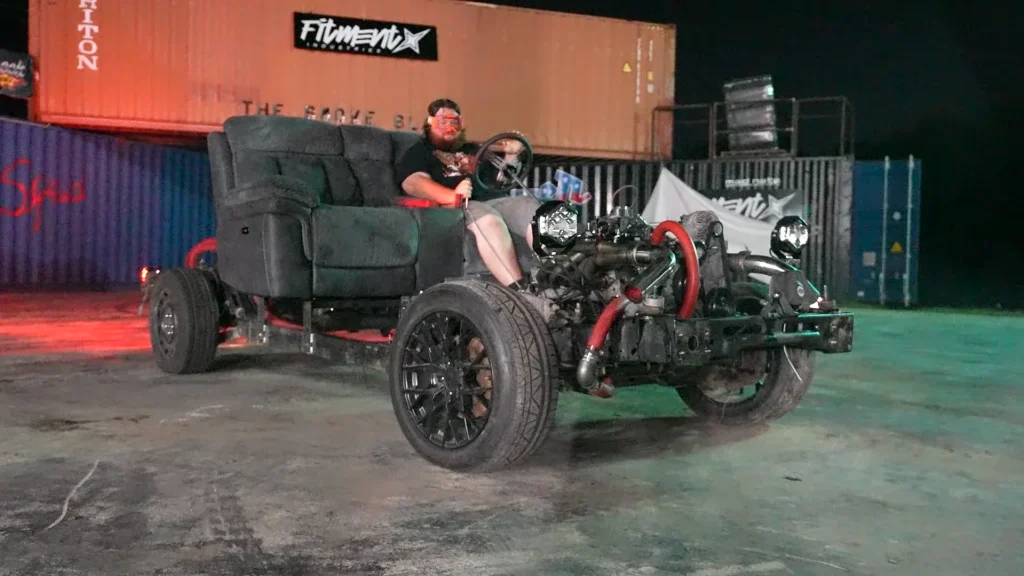 Kansas YouTuber turns a living room couch into a drivable V8-powered beast that turns heads on the highway