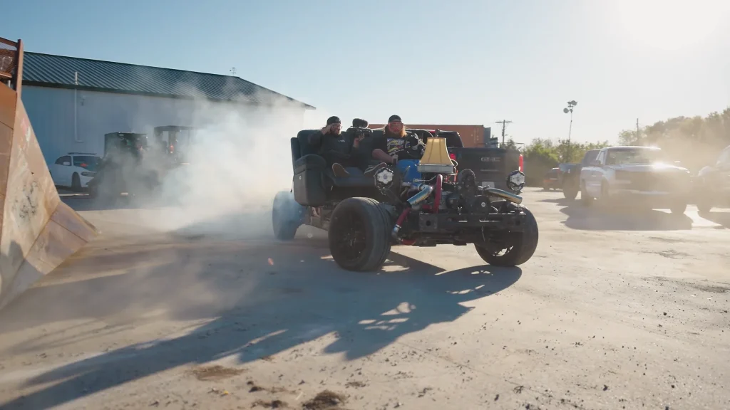 Kansas YouTuber turns a living room couch into a drivable V8-powered beast that turns heads on the highway