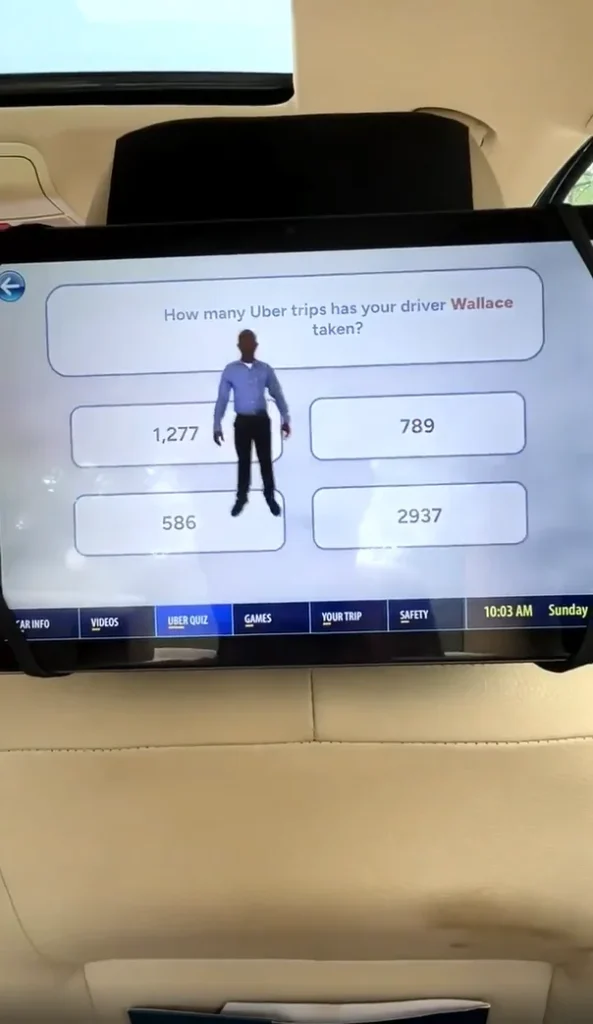 Uber driver Wallace built a game to teach passengers about himself and it’s hilariously genius