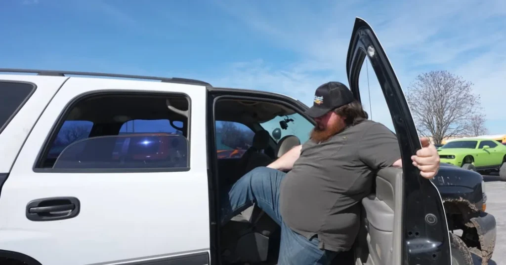 This custom cop car is a modified Chevy Tahoe that functions as a road-legal backwards vehicle on Kansas highways