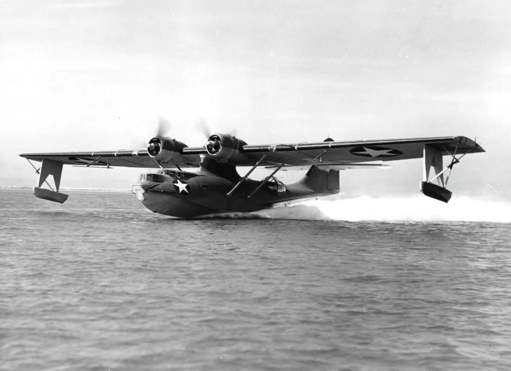 This 1943 Consolidated PBY Catalina seaplane remains a legendary icon of 1940s aviation, proving its rugged utility as a long-range patrol aircraft for decades