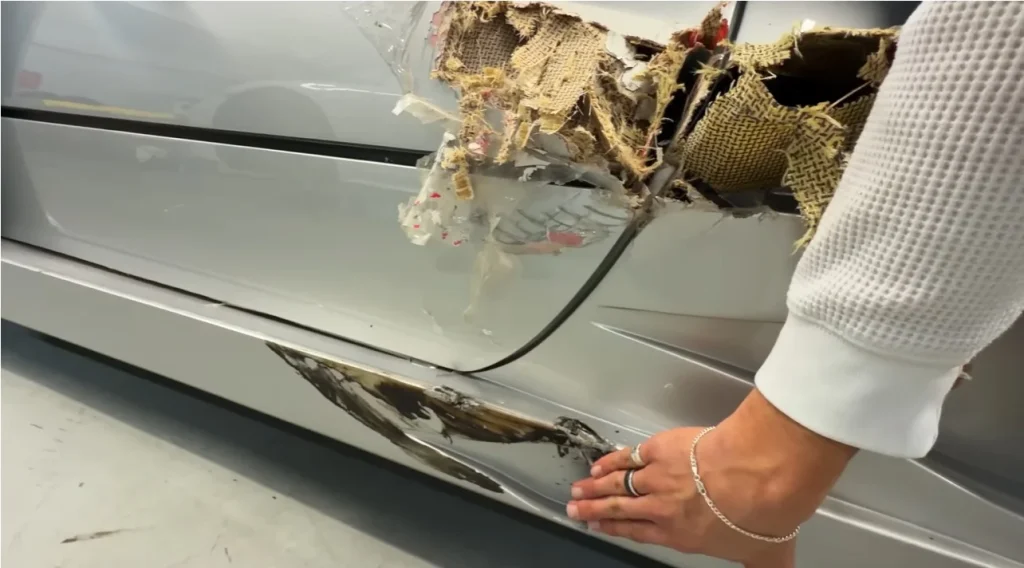 This factory-spec Ferrari restoration of the rare Ferrari silver F40 in California aims to return the iconic 1990s supercar to the road after a major accident