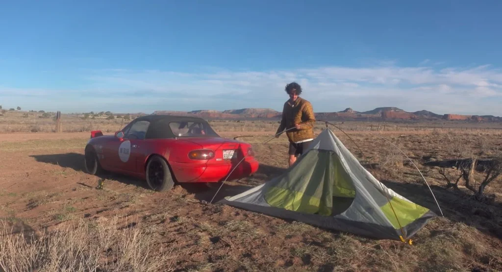 One California YouTuber explains how he turned a Mazda Miata into his permanent home while demonstrating why he prefers one of the tiniest cars for road travel