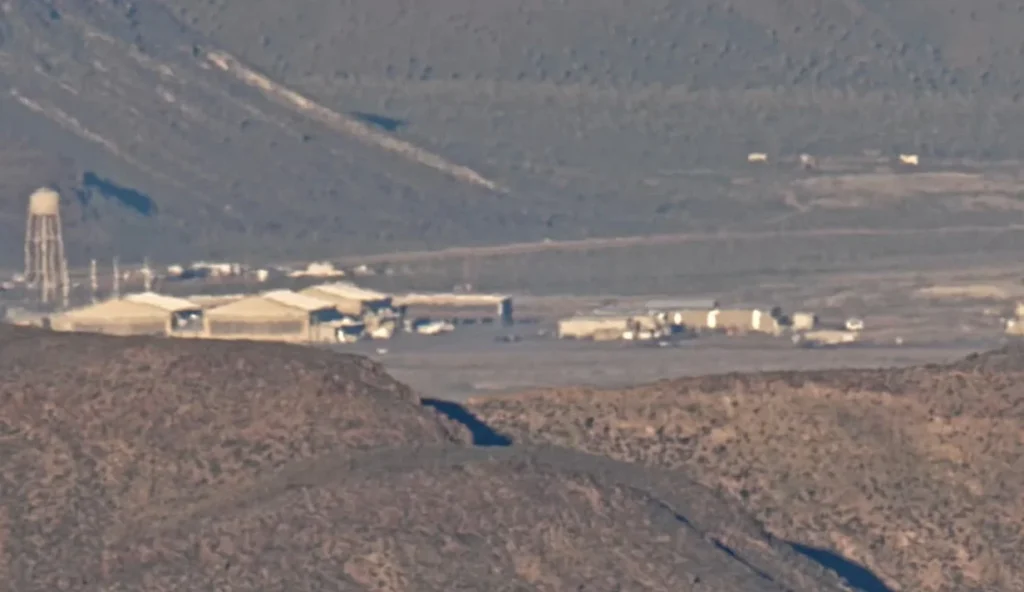 Recent night surveillance at Area 51 from No Name Peak and Papoose Lake recorded rare footage of Janet flights and unusual security patrols in the desert