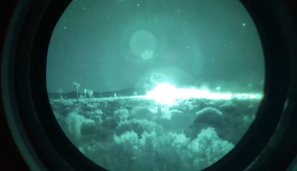 Recent night surveillance at Area 51 from No Name Peak and Papoose Lake recorded rare footage of Janet flights and unusual security patrols in the desert