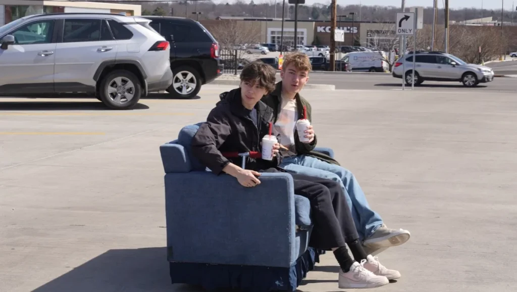 This custom vehicle was built as an electric couch to handle food deliveries, offering a DIY mobility solution that reached 35 mph on local Ohio roadways