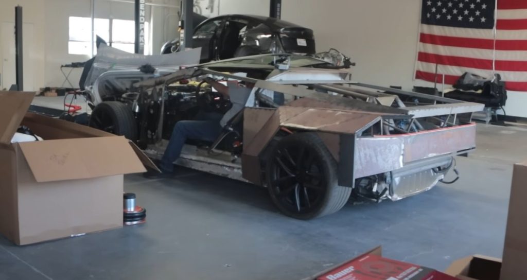 This custom Cybertruck inspired Tesla project successfully merges the high performance of a Model S Plaid with raw stainless steel panels for a unique look
