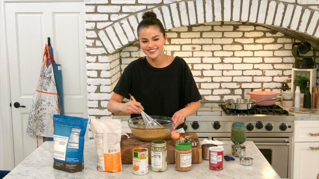 Selena Gomez in her kitchen
