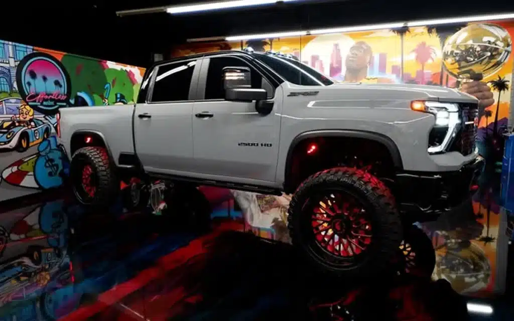 Shaq spent unknown riches on the wildest custom 2025 Chevy 2500 ZR2 truck with red underglow