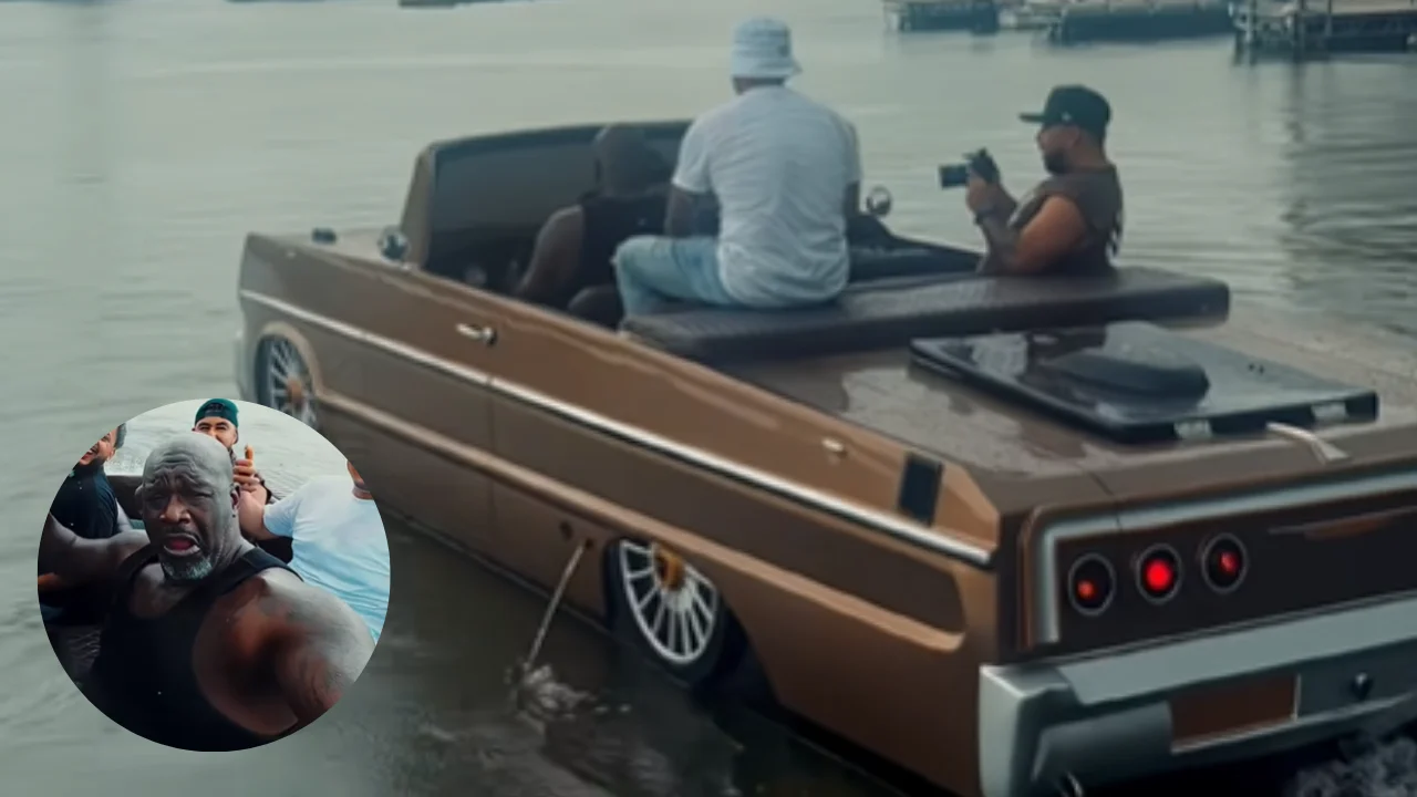 Shaq just took delivery of the world's first 1964 Impala boat with the lowrider icon switching from the streets to the water