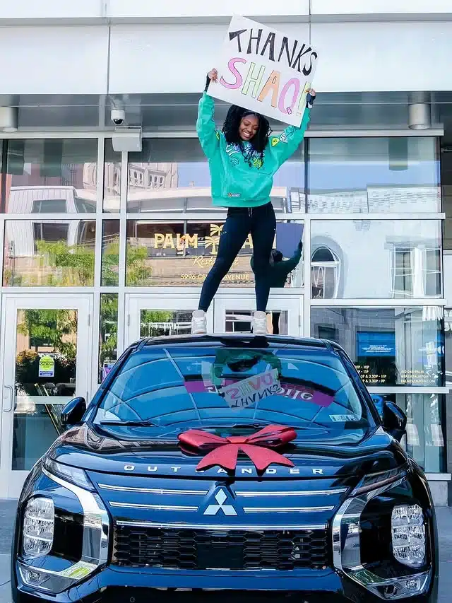Shaq found out young athlete was struggling to get to practice and surprised her with a new car