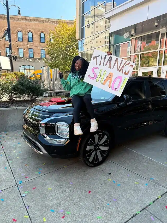 Shaq found out young athlete was struggling to get to practice and surprised her with a new car