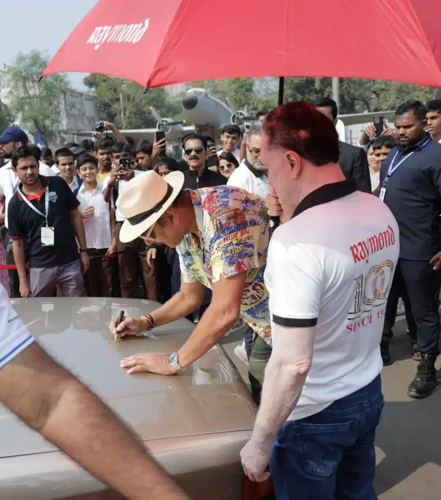 Ravi Shastri Audi 100 classic car shown at supercar meet in Mumbai