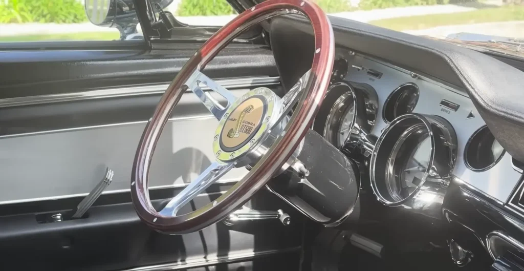 Inside the classic car