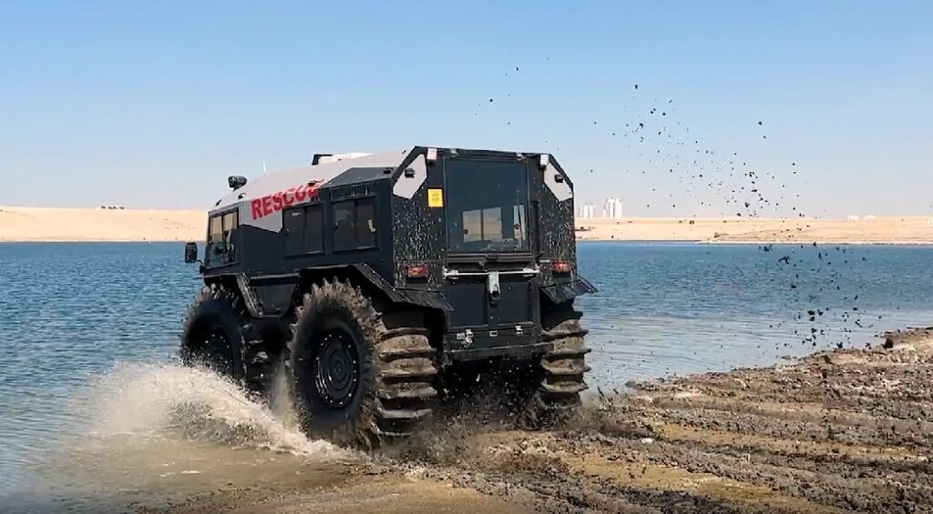 Sherp truck, in the water