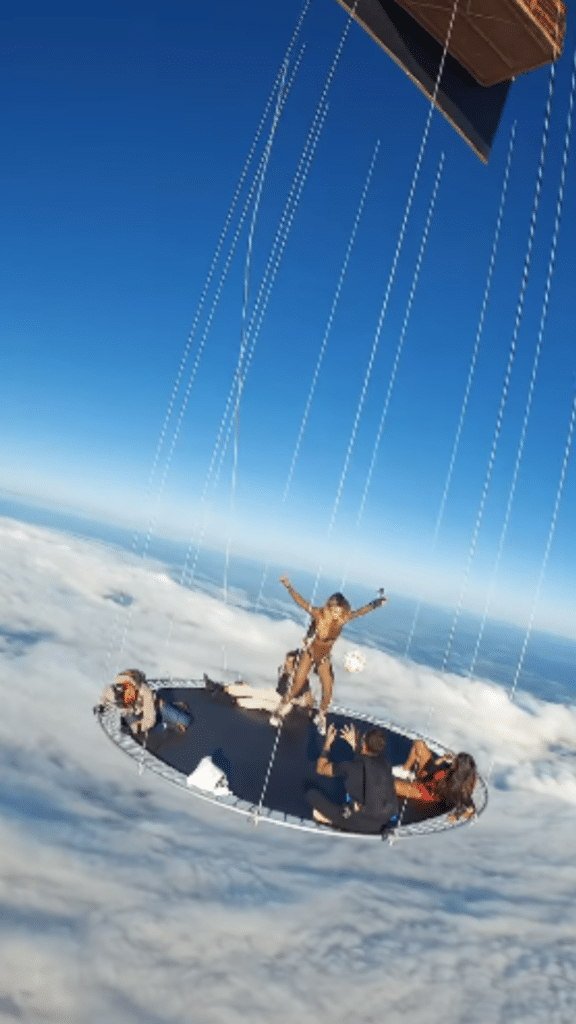 Shocking footage of Jay Alvarrez trampolining in the sky