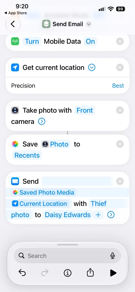This 6-step Apple Shortcuts automation will take a picture of thief and send location if someone steals your iPhone and charges it