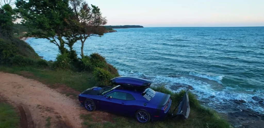 American circumnavigating the globe in a Dodge Challenger muscle car has racked up a remarkable number of miles