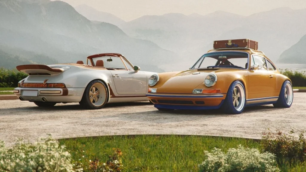 Singer and Louis Vuitton unveil two bespoke Porsche 911s featuring a detachable timepiece inspired by the iconic Tambour watch